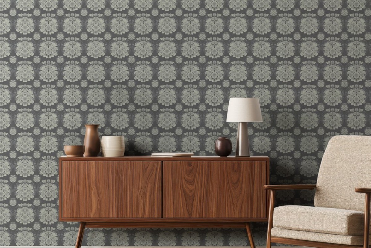 Picture of Fargesammensetning Damask in Green - 1032301-03 - 10530-01